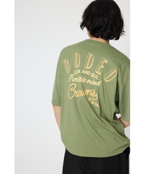 RODEO CROWNS WIDE BOWL(ロデオクラウンズワイドボウル)の「メンズドッキングロゴニットTシャツ(Tシャツ/カットソー・メンズ・オフホワイト/ブラック/カーキ・MEDIUM/LARGE)」の12枚目の写真