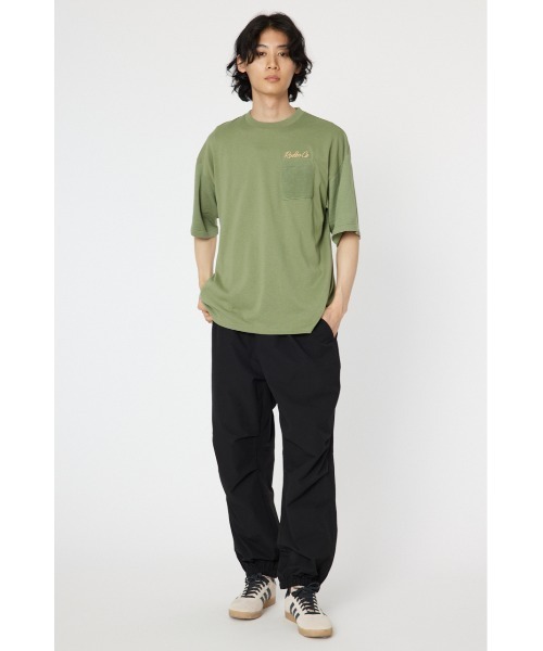 RODEO CROWNS WIDE BOWL(ロデオクラウンズワイドボウル)の「メンズドッキングロゴニットTシャツ(Tシャツ/カットソー・メンズ・オフホワイト/ブラック/カーキ・MEDIUM/LARGE)」の13枚目の写真
