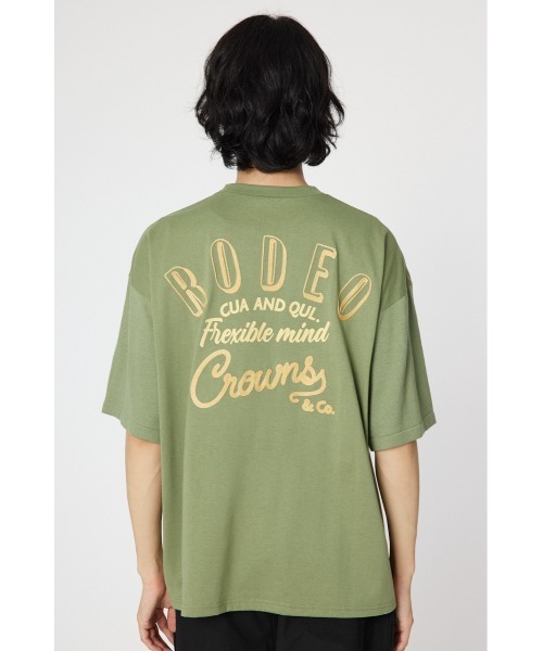 RODEO CROWNS WIDE BOWL(ロデオクラウンズワイドボウル)の「メンズドッキングロゴニットTシャツ(Tシャツ/カットソー・メンズ・オフホワイト/ブラック/カーキ・MEDIUM/LARGE)」の17枚目の写真