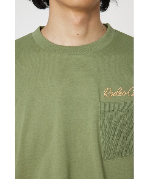 RODEO CROWNS WIDE BOWL(ロデオクラウンズワイドボウル)の「メンズドッキングロゴニットTシャツ(Tシャツ/カットソー・メンズ・オフホワイト/ブラック/カーキ・MEDIUM/LARGE)」の18枚目の写真