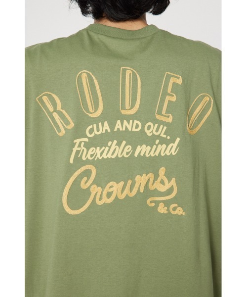 RODEO CROWNS WIDE BOWL(ロデオクラウンズワイドボウル)の「メンズドッキングロゴニットTシャツ(Tシャツ/カットソー・メンズ・オフホワイト/ブラック/カーキ・MEDIUM/LARGE)」の19枚目の写真