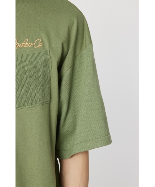 RODEO CROWNS WIDE BOWL(ロデオクラウンズワイドボウル)の「メンズドッキングロゴニットTシャツ(Tシャツ/カットソー・メンズ・オフホワイト/ブラック/カーキ・MEDIUM/LARGE)」の21枚目の写真
