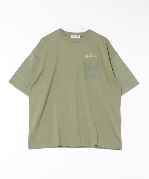 RODEO CROWNS WIDE BOWL(ロデオクラウンズワイドボウル)の「メンズドッキングロゴニットTシャツ(Tシャツ/カットソー・メンズ・オフホワイト/ブラック/カーキ・MEDIUM/LARGE)」の9枚目の写真