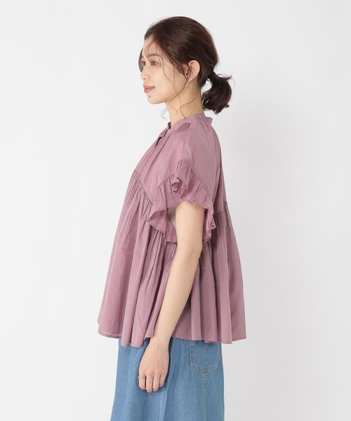 studio CLIP（スタディオクリップ）の「コットンレーヨンボイル袖フリルブラウス（シャツ/ブラウス・レディース・パープル/グリーン/ブラック・FREE）」の20枚目の写真