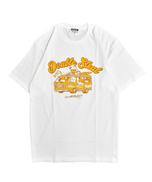 DOUBLE STEAL（ダブルスティール）の「ドライビングDOUBZ Tシャツ（Tシャツ/カットソー・メンズ・サンドベージュ/ブラック/ホワイト・X-LARGE/LARGE/XX-LARGE/MEDIUM）」の2枚目の写真