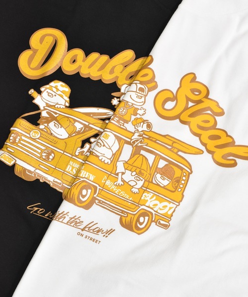 DOUBLE STEAL（ダブルスティール）の「ドライビングDOUBZ Tシャツ（Tシャツ/カットソー・メンズ・サンドベージュ/ブラック/ホワイト・X-LARGE/LARGE/XX-LARGE/MEDIUM）」の5枚目の写真