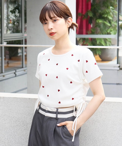 セール】テレコ脇ドロストTシャツ（Tシャツ/カットソー