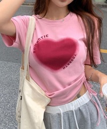 ハートプリントショートスリーブTシャツ