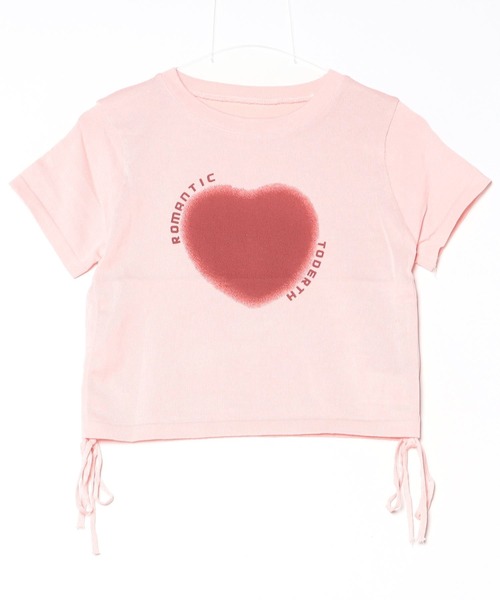 Vipoa(ヴィポア)の「ハートプリントショートスリーブTシャツ(Tシャツ/カットソー・レディース・ホワイト/ピンク・FREE)」の3枚目の写真