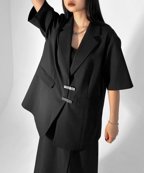 ウェルダン 半袖 テーラードジャケット 前開き ブラック 羽織 サンプル品 希少 ウェルダン 半袖 テーラードジャケット 前開き ブラック 羽織 サンプル