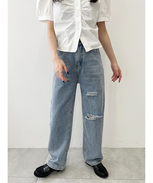 モコモコ RIVE DROITE OKAYAMA ベーシック デニムパンツ MONN.:.(モン