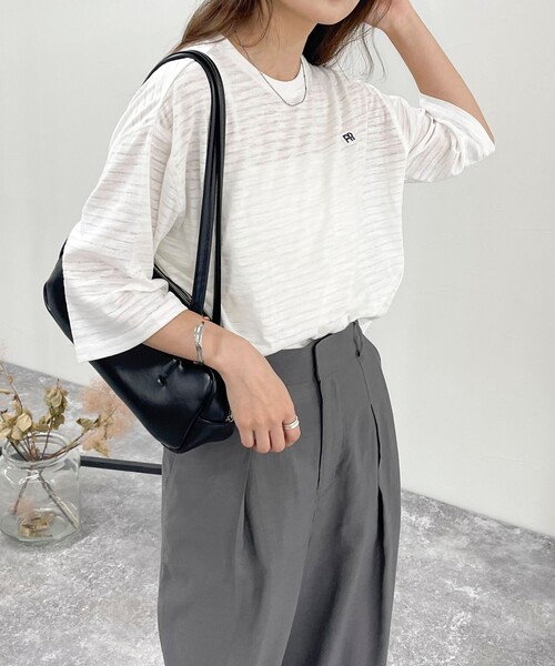 fredy emue（フレディエミュ）の「FRワッペン付きボーダーTシャツ（Tシャツ/カットソー・レディース・ブルー系その他/ホワイト系その他/ブラック系その他/ホワイト系その他2・38）」の9枚目の写真