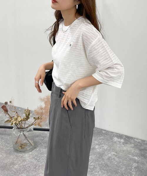 fredy emue（フレディエミュ）の「FRワッペン付きボーダーTシャツ（Tシャツ/カットソー・レディース・ブルー系その他/ホワイト系その他/ブラック系その他/ホワイト系その他2・38）」の12枚目の写真