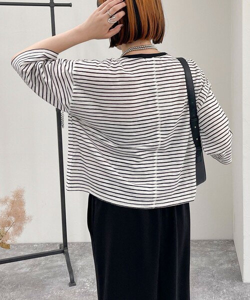 fredy emue（フレディエミュ）の「FRワッペン付きボーダーTシャツ（Tシャツ/カットソー・レディース・ブルー系その他/ホワイト系その他/ブラック系その他/ホワイト系その他2・38）」の20枚目の写真