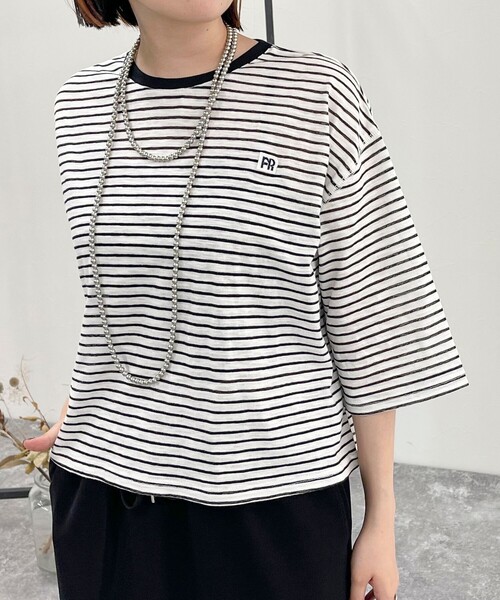 fredy emue（フレディエミュ）の「FRワッペン付きボーダーTシャツ（Tシャツ/カットソー・レディース・ブルー系その他/ホワイト系その他/ブラック系その他/ホワイト系その他2・38）」の22枚目の写真