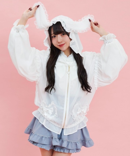 Secret Honey（シークレットハニー）の「うさ耳フリルシフォンパーカー 