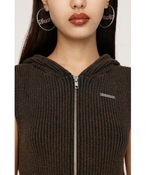 SLY（スライ）の「FRONT ZIP BLEACH RIB TOPS フロント ジップ