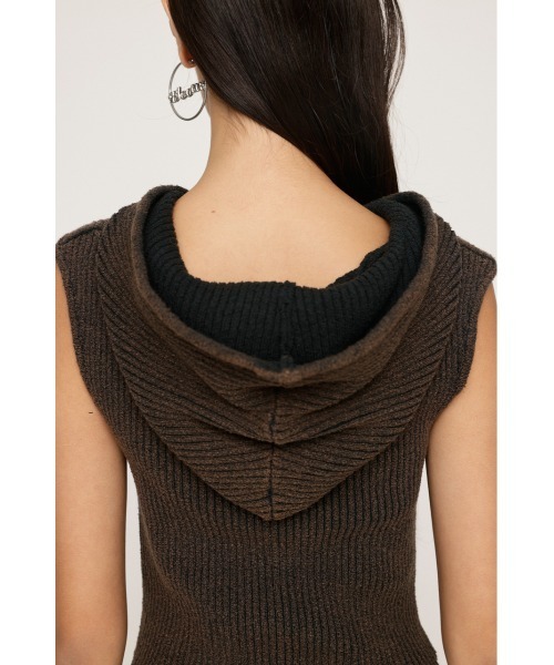 SLY フロント ジップ ブリーチ リブ トップス SLY（スライ）の「FRONT ZIP BLEACH RIB TOPS フロント ジップ