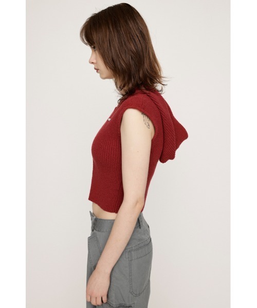 SLY フロント ジップ ブリーチ リブ トップス SLY（スライ）の「FRONT ZIP BLEACH RIB TOPS フロント ジップ
