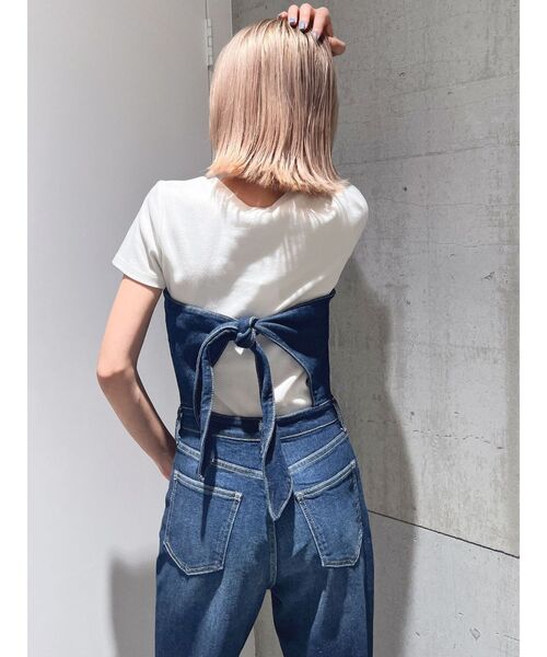 GYDA(ジェイダ)の「ベーシックTシャツ(Tシャツ/カットソー・レディース・オフホワイト/ブラック・FREE)」の6枚目の写真