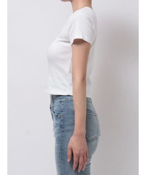 GYDA(ジェイダ)の「ベーシックTシャツ(Tシャツ/カットソー・レディース・オフホワイト/ブラック・FREE)」の8枚目の写真