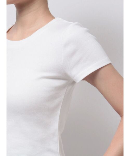 GYDA(ジェイダ)の「ベーシックTシャツ(Tシャツ/カットソー・レディース・オフホワイト/ブラック・FREE)」の11枚目の写真