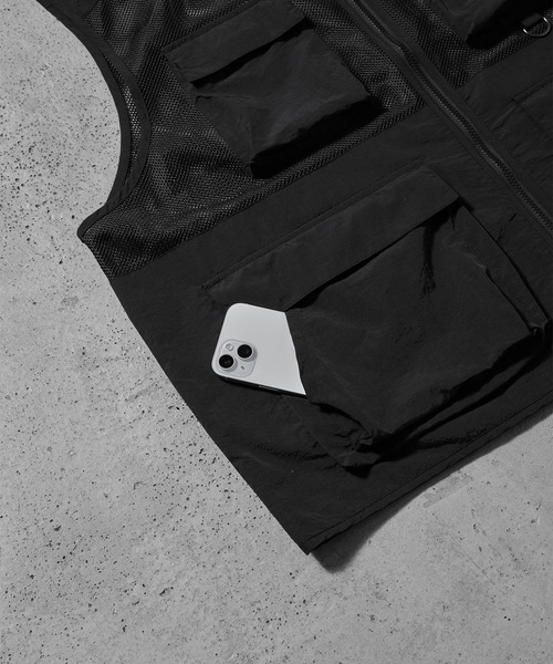 【RUUBON】mulch pocket nylon mesh vest / マルチポケットナイロンメッシュベスト（ベスト）｜RUUBON（ルーボン）
