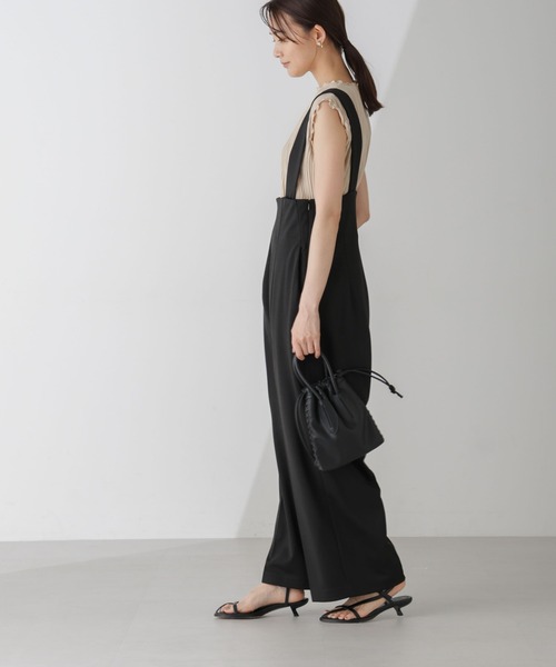 NANO universe（ナノユニバース）の「サス付きハイウエストパンツ（サロペット/オーバーオール・レディース・ベージュ/ブルーグレー/ブラック・FREE）」の5枚目の写真