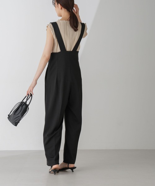 NANO universe（ナノユニバース）の「サス付きハイウエストパンツ（サロペット/オーバーオール・レディース・ベージュ/ブルーグレー/ブラック・FREE）」の6枚目の写真