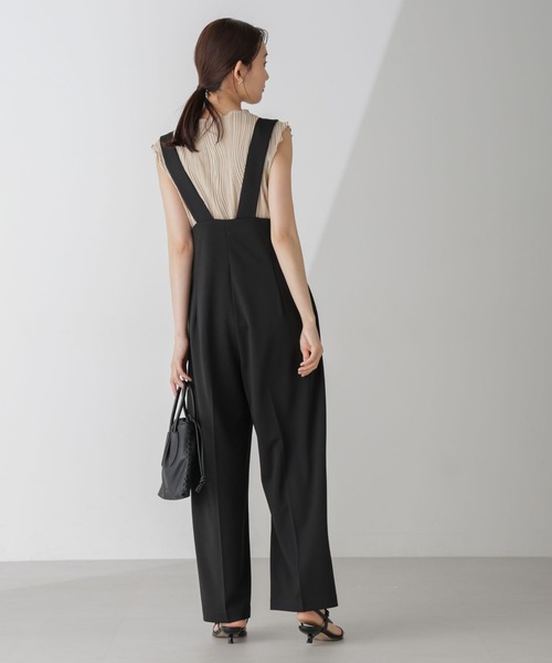 NANO universe（ナノユニバース）の「サス付きハイウエストパンツ（サロペット/オーバーオール・レディース・ベージュ/ブルーグレー/ブラック・FREE）」の7枚目の写真