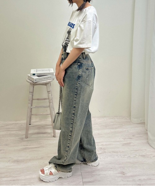 INGNI(イング)の「転写プリントTシャツ(Tシャツ/カットソー・レディース・スミクロ/ホワイト×ブルー/ホワイト×レッド・M)」の16枚目の写真