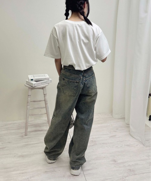 INGNI(イング)の「転写プリントTシャツ(Tシャツ/カットソー・レディース・スミクロ/ホワイト×ブルー/ホワイト×レッド・M)」の15枚目の写真