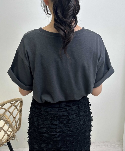 INGNI(イング)の「転写プリントTシャツ(Tシャツ/カットソー・レディース・スミクロ/ホワイト×ブルー/ホワイト×レッド・M)」の8枚目の写真