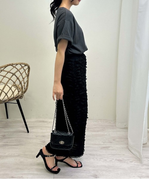 INGNI(イング)の「転写プリントTシャツ(Tシャツ/カットソー・レディース・スミクロ/ホワイト×ブルー/ホワイト×レッド・M)」の6枚目の写真