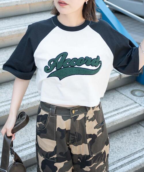 WEGO（ウィゴー）の「WEGO/チームロゴサガララグランショートT（Tシャツ/カットソー・レディース・ブラック/ネイビー・FREE）」の6枚目の写真