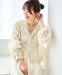 le.coeur blanc | コード刺繍Vカーディガン(カーディガン/ボレロ)