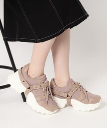 ◆オリジナルキルティングビジュー厚底スニーカー