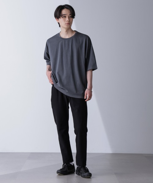 NANO universe(ナノユニバース)の「ピグメントビッグTシャツ 半袖(Tシャツ/カットソー・メンズ・ライトグレー/スミクロ・M/L)」の12枚目の写真