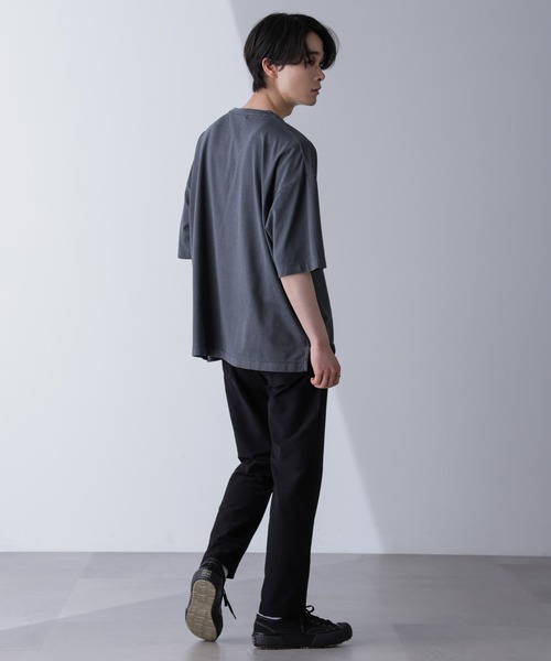 NANO universe(ナノユニバース)の「ピグメントビッグTシャツ 半袖(Tシャツ/カットソー・メンズ・ライトグレー/スミクロ・M/L)」の9枚目の写真