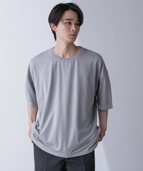 NANO universe(ナノユニバース)の「ピグメントビッグTシャツ 半袖(Tシャツ/カットソー・メンズ・ライトグレー/スミクロ・M/L)」の22枚目の写真