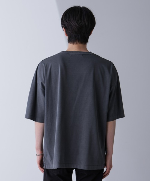 NANO universe(ナノユニバース)の「ピグメントビッグTシャツ 半袖(Tシャツ/カットソー・メンズ・ライトグレー/スミクロ・M/L)」の8枚目の写真