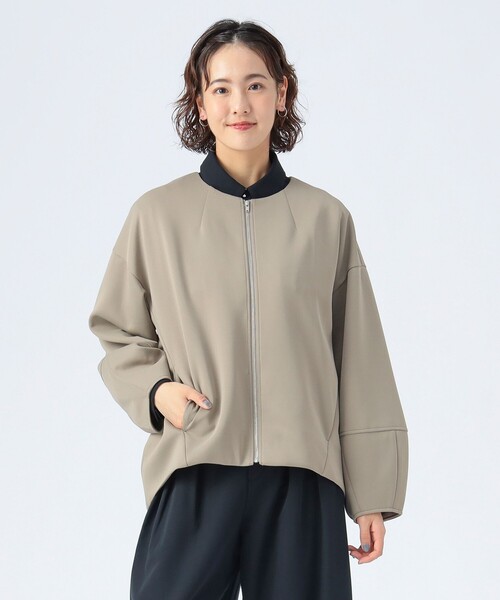 BEAMS HEART（ビームスハート）の「【3色展開】ノーカラー コクーン ブルゾン（ブルゾン・レディース・ブラック/ベージュ/ホワイト系その他5/ブラウン系その他4・FREE）」の3枚目の写真