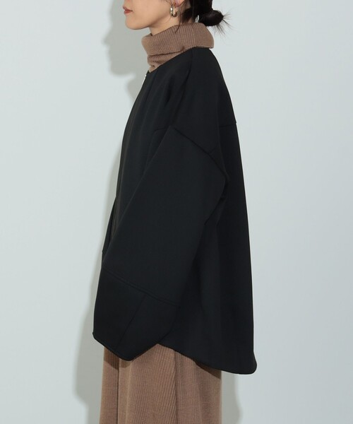 BEAMS HEART（ビームスハート）の「【3色展開】ノーカラー コクーン ブルゾン（ブルゾン・レディース・ブラック/ベージュ/ホワイト系その他5/ブラウン系その他4・FREE）」の21枚目の写真