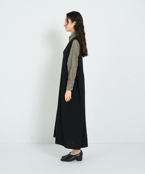 conges payes ADIEU TRISTESSE(コンジェ ペイエ アデュートリステス)の「リネンキャンブリックジャンパースカート(ジャンパースカート・レディース・ブラウン系その他/ブラック・38)」の9枚目の写真