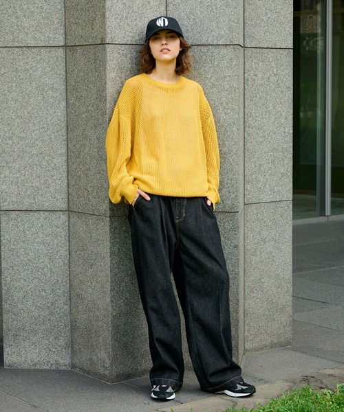 WETTEMPT(ウィテンプト)の「LOOSE MESH KNIT / ルーズメッシュニット(ニット/セーター・メンズ・ベージュ/イエロー/チャコールグレー・MEDIUM/LARGE)」の8枚目の写真