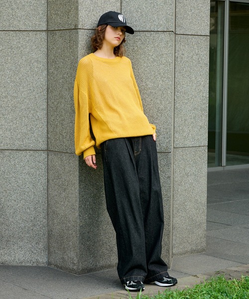 WETTEMPT(ウィテンプト)の「LOOSE MESH KNIT / ルーズメッシュニット(ニット/セーター・メンズ・ベージュ/イエロー/チャコールグレー・MEDIUM/LARGE)」の9枚目の写真