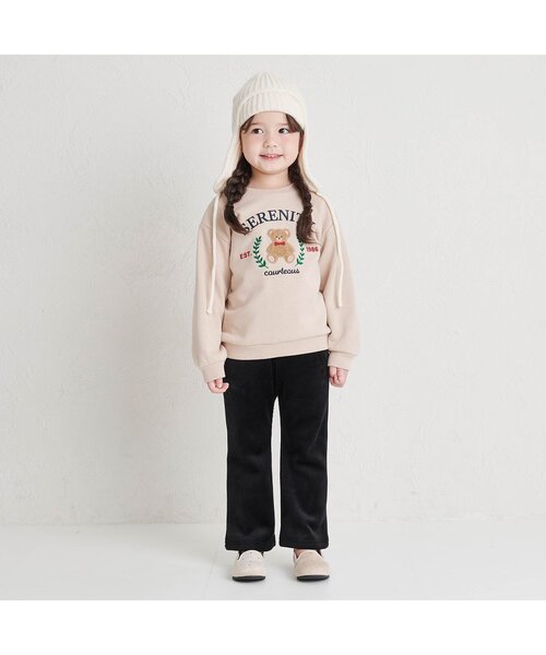 apres les cours(アプレレクール)の「耳当て付きニットフライトキャップ(ニットキャップ/ビーニー・キッズ・ブラウン/アイボリー・54/50)」の4枚目の写真