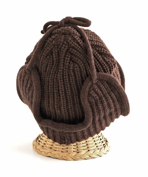 apres les cours(アプレレクール)の「耳当て付きニットフライトキャップ(ニットキャップ/ビーニー・キッズ・ブラウン/アイボリー・54/50)」の9枚目の写真