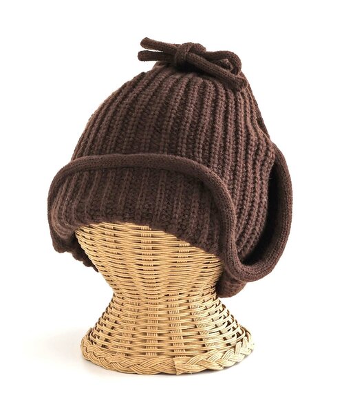 apres les cours(アプレレクール)の「耳当て付きニットフライトキャップ(ニットキャップ/ビーニー・キッズ・ブラウン/アイボリー・54/50)」の19枚目の写真