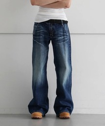 パンツ fax copy express WIDE LEG DIRTY JEANS Fax Copy Express Black Dirty Wash Jeans Fax Copy Express